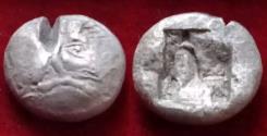 Ancient Coins - LYCIA, 550-500 BC. AR Stater Archaic Boar forepart to rt - rough square incuse