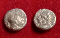 Ancient Coins - MYSIA, KYZIKOS. AR Drachm Circa 390-340 BC. Head of Kore _ Lion head Left