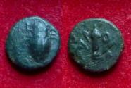 Ancient Coins - Attica, Athens Æ Circa 199-150s BC. Cicada - Quiver and bow