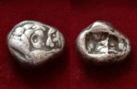 Ancient Coins - LYDIA, KING KROISOS 561-546 BC. AR hemistater Lion bull confronted - incuses 2