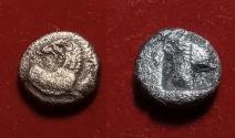 Ancient Coins - THRACE. Chersonesos. Circa 515-493 BC. Diobol forepart lion incuse.