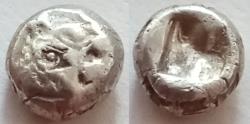 Ancient Coins - Kings of Lydia. Time of Alyattes EL Hemihekte Sardes, 650-546 BC. Lion Incuse