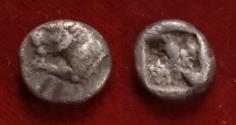 Ancient Coins - CARIA, Mylasa AR Hekte Circa 520-480 BC. Lion forepart incuse