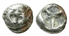 Ancient Coins - MYSIA. Parion. 550-475 BC. AR Drachm Archaic Facing gorgoneion rough incuse type