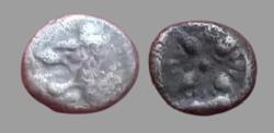 Ancient Coins - IONIA, MILETOS AR Diobol 520-480 BC. Lion