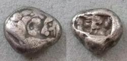 Ancient Coins - LYDIA, KING KROISOS 561-546 BC. AR hemistater Lion bull confronted - incuses 2