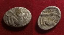 Ancient Coins - PHOENICIA, ARADOS 4thc BC. AR Third Dagon Merman" Galley