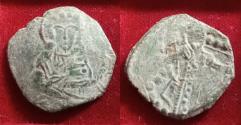 Ancient Coins - MICHAEL VIII. 1261-1282. Æ Trachy Constantinople mint. Bust of Mary