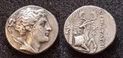 Ancient Coins - IONIA, EPHESOS circa 280-258 BC. Themistagoras, magistrate. AR Octobol Artemis