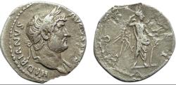 Ancient Coins - Hadrian, 117-138 AD. AR Denarius, Rome. Victory rev.