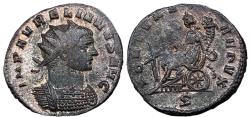 Ancient Coins - Aurelian, 270-275 AD. Æ Antoninianus, Milan. Fortuna rev.