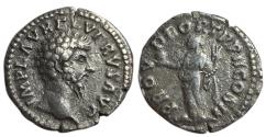 Ancient Coins - Lucius Verus, 161-169 AD.  AR Denarius, Rome. Providentia rev.