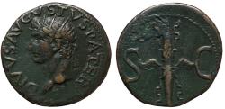 Ancient Coins - Divus Augustus, Died 14 AD. Æ As, Rome mint. Struck under Tiberius, 34-37 AD.