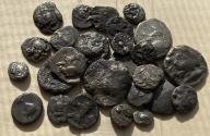 Ancient Coins - Lot of (27) Greek AR Silver Fractional coins, mixed denominations and sizes.