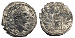 Ancient Coins - Caracalla, 198-217 AD  AR Denarius, Rome. Mars rev.
