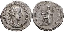 Ancient Coins - Gordian III, 238-244 AD. AR Antoninianus, Rome. Roma seated rev.