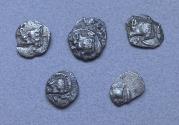 Ancient Coins - Lot of (5) Silver fractional coins from Mysia, Kyzikos. All weighed and measured.