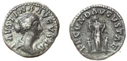 Ancient Coins - Faustina II Augusta, 147-175 AD. AR Denarius, Rome. Fecunditas rev.