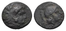 Ancient Coins - Mysia, Pergamon. 310-282 BC. Æ 10mm. Herakles / Helmeted Athena.
