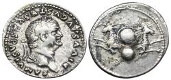 Ancient Coins - Divus Vespasian (69-79 AD) AR Denarius, Rome. Capricorns rev.