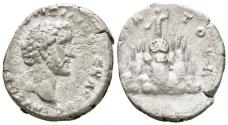 Ancient Coins - Cappadocia, Caesarea. Antoninus Pius, 138-161 AD. AR Drachm. Mt. Argaeus rev.