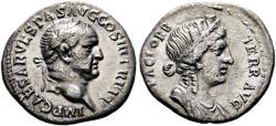 Ancient Coins - Vespasian, 69-79 AD. AR Denarius, Ephesus. Pax/Tyche reverse.