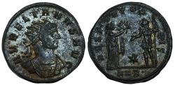 Ancient Coins - Aurelian, 270-275 AD. Æ Silvered Antoninianus, Serdica. RESTITVT ORBIS