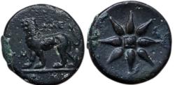 Ancient Coins - Ionia, Miletos. 377-353 BC. Æ13mm. Lion /. Star