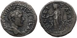 Ancient Coins - Elagabalus, 218-222. AR Denarius, Uncertain eastern mint. Hilaritas rev. Rare example.