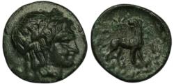 Ancient Coins - Ionia, Miletos. 350-300 BC. Æ12mm. Apollo / Lion.