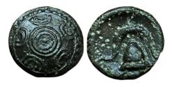 Ancient Coins - Kings of Macedon. Alexander the Great, 336-232 BC. Æ15mm. Shield / Helmet