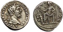 Ancient Coins - Septimius Severus, 193-211 AD. AR Denarius, Rome. Salus seated rev.