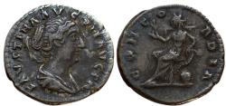 Ancient Coins - Faustina II The Younger, 147-175 AD. AR Denarius, Rome. Concordia rev.