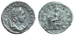 Ancient Coins - Otacilia Severa, 248-249 AD. AR Antoninianus, Rome. Concordia seated rev.
