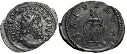 Ancient Coins - Postumus, 260-269 AD. AR Antoninianus, Treveri. Salus rev.