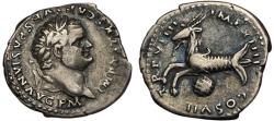 Ancient Coins - Titus, 79-81 AD. AR Denarius, Rome. Capricorn rev.