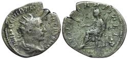 Ancient Coins - Trebonianus Gallus, 251-253 AD. AR Antoninianus, Antioch. Juno rev.