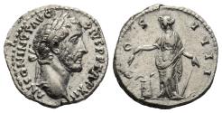 Ancient Coins - Antoninus Pius, 138-161 AD. AR Denarius, Rome. Annona rev.