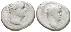 Ancient Coins - Cappadocia, Caesarea. Vespasian (with) Titus, 69-79 AD. AR Didrachm.