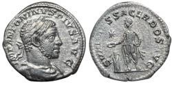 Ancient Coins - Elagabalus, 218-222AD. AR Denarius, Rome. Emperor sacrificing rev. Nice example!
