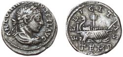 Ancient Coins - Elagabalus, 218-222 AD. AR Denarius, Uncertain eastern mint. Galley rev.