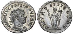 Ancient Coins - Philip I, 244-249 AD. AR Antoninianus, Antioch. Felicitas rev.