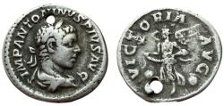 Ancient Coins - Elagabalus, 218-222 AD. AR Denarius, Rome. Victory rev.