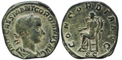 Ancient Coins - Gordian III, 238-244 AD. Æ Sestertius, Rome. Concordia rev.