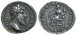 Ancient Coins - Lucius Verus, 161-169 AD. AR Denarius, Rome. Fortuna rev.