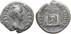 Ancient Coins - Diva Faustina I. AR Denarius, Rome Peacock rev.