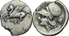 Ancient Coins - Akarnania, Anaktorion AR Stater - Pegasos / Athena