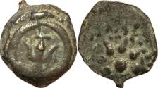 Ancient Coins - Judea, Hasmoneans, Alexander Jannaeus AE Prutah - Anchor / Sun-Burst