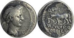 Ancient Coins - Julius Caesar AR Denarius - Q. Voconius Vitulus Moneyer (40 BC)