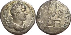 Ancient Coins - Hadrian AR Denarius - Pax Victrix Seated